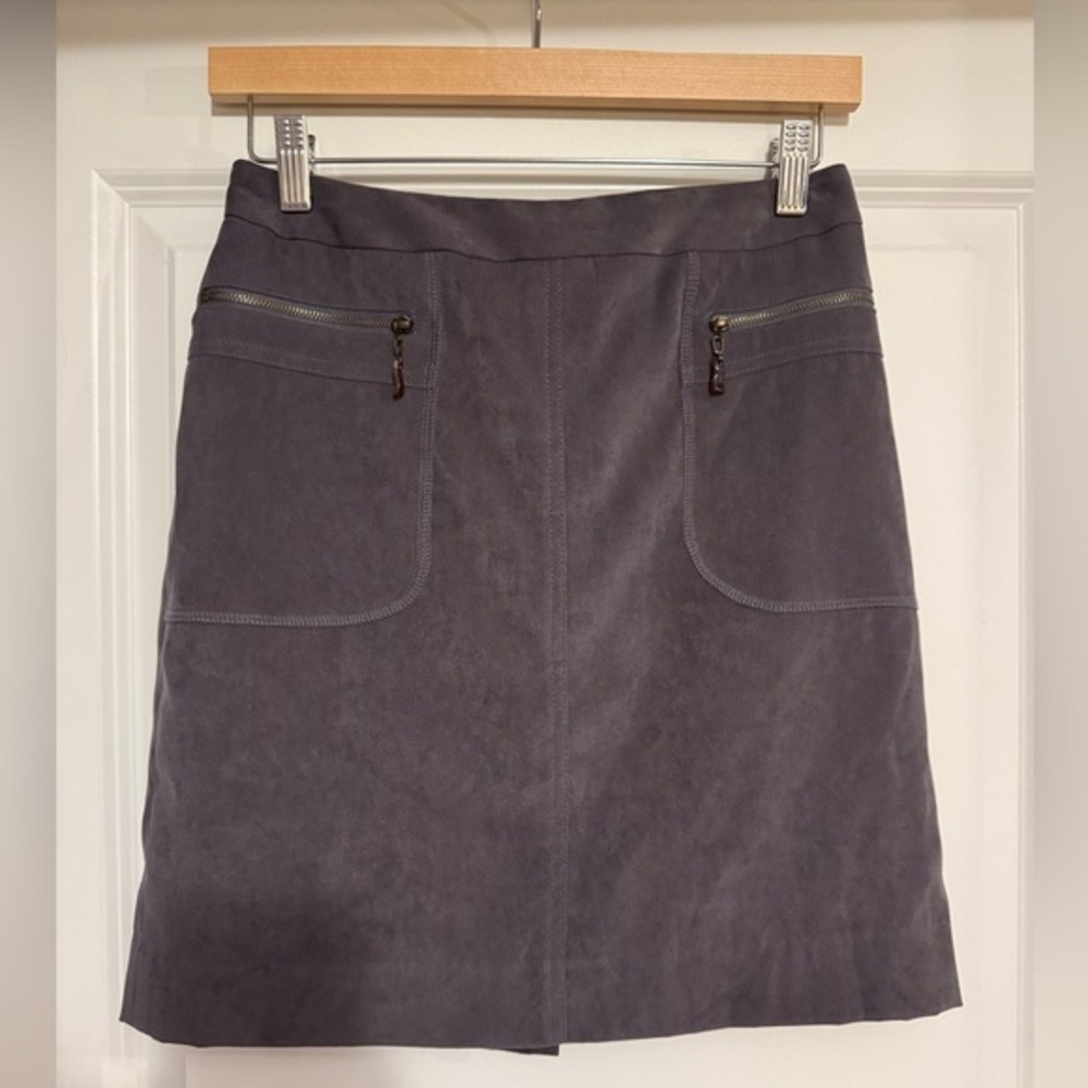 J. McLaughlin Elegant Gray Suede Women's Skirt